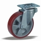 Колесная поворотная опора ступица алюминий, полиуретановая шинка, 160 мм, 600 кг